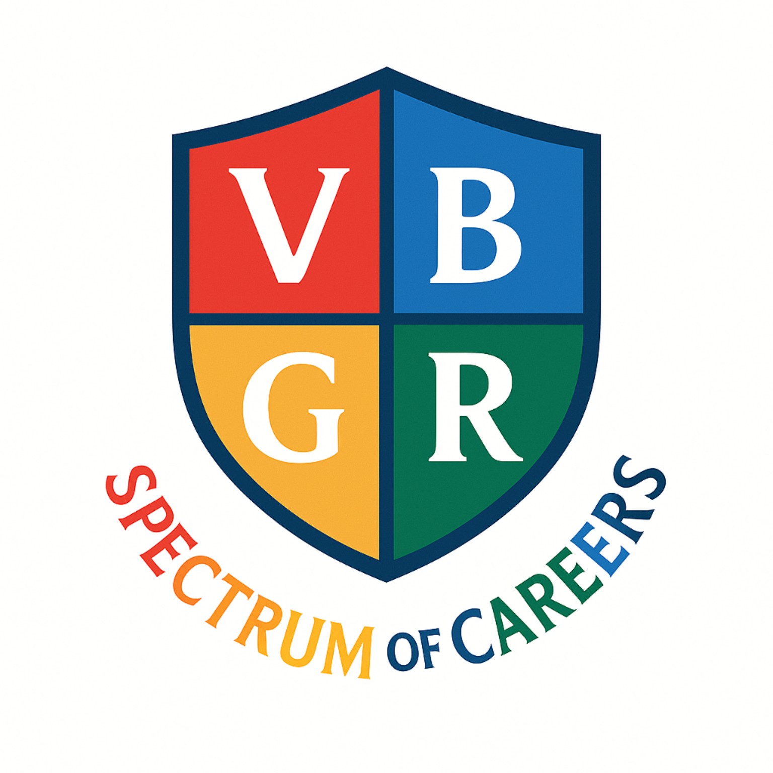 VBGR Spectrum Careers Logo - Shield with VIBGYOR quadrants